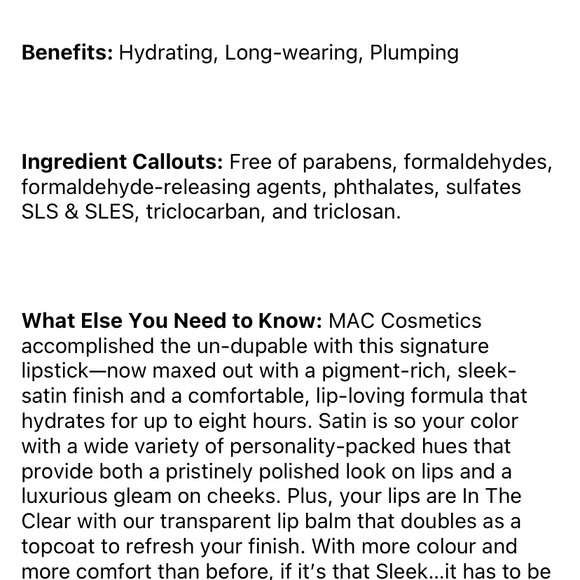 MAC COSMETICS
M•A•CXIMAL Sleek Satin Lipstick - Picture 5 of 5